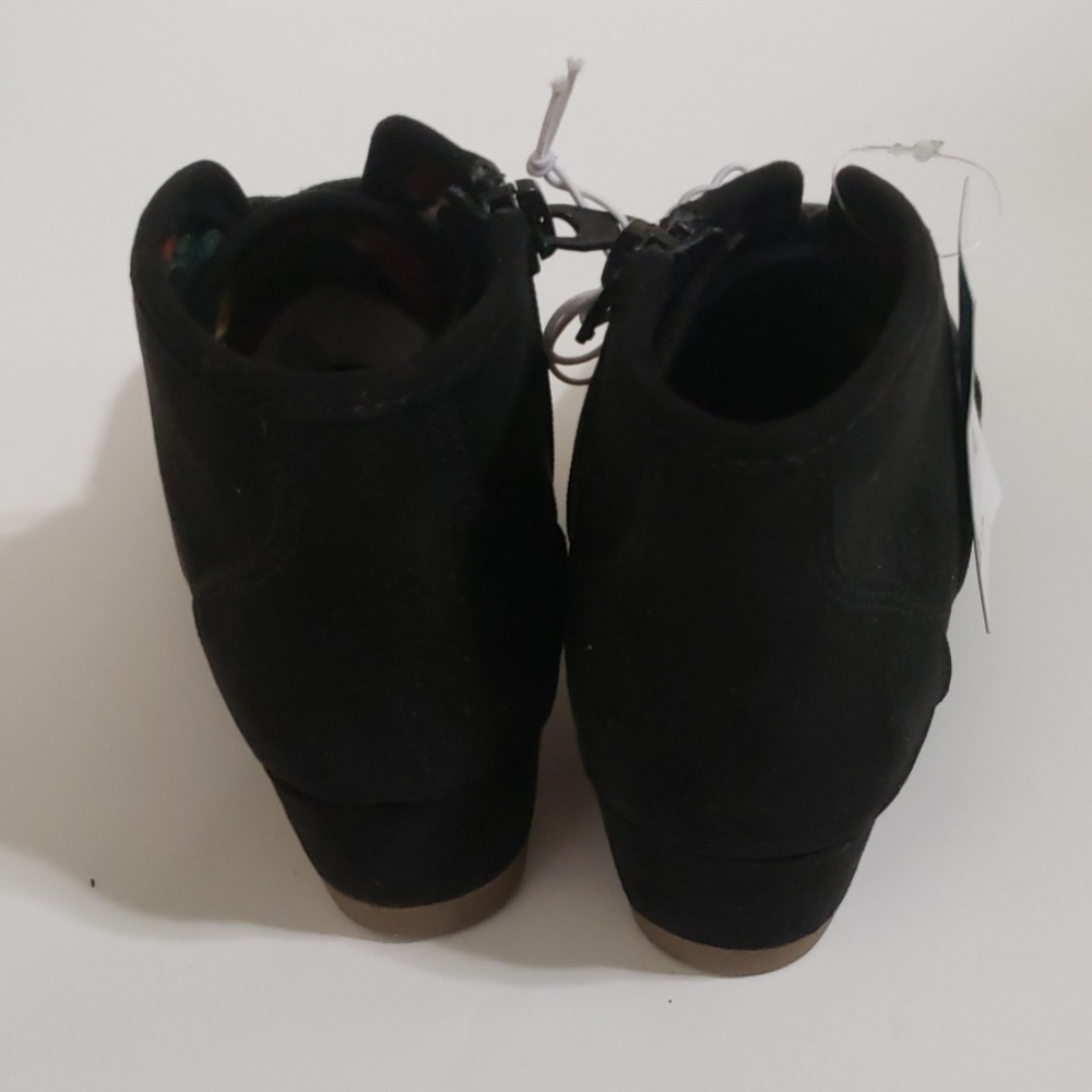 NEW Black Wedge Booties Little Girl Sz 2 & 13 Boot - Picture 5 of 7